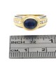 Sapphire Cabochon and Diamond Tapered Ring